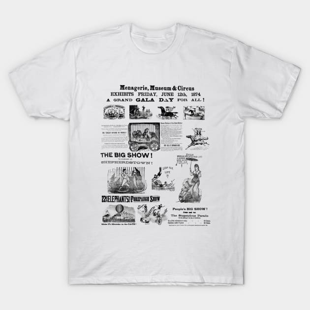 Victorian Circus Poster Collage T-Shirt by oknoki